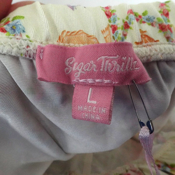 Sugar Thrillz Lush Opulence Corset Skirt Set Sz L Spring Chappell Roan - Picture 7 of 16